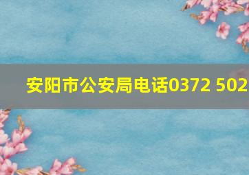 安阳市公安局电话0372 502